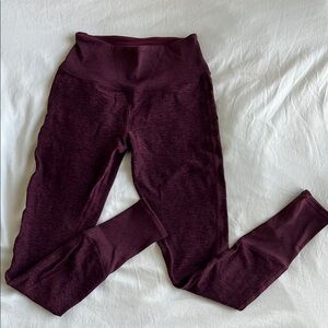 Red leggings with ribbed Hem